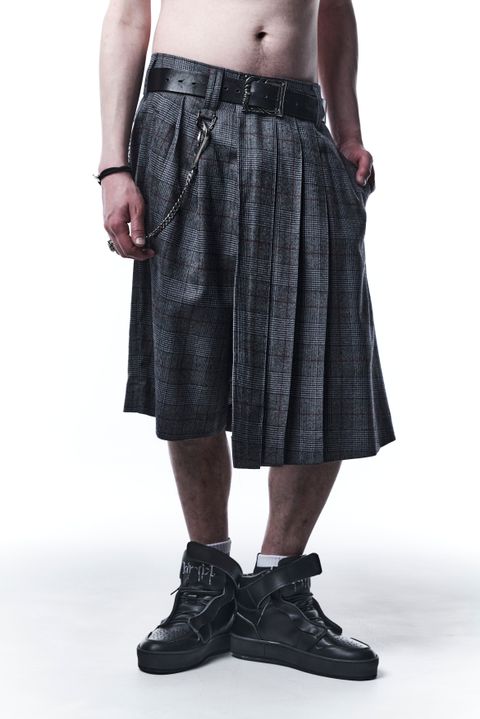 《予約品》 SkirtSlacks スカートスラックス GrenCheck / Black&Grey 【kiryuyrik】 11月入荷予定