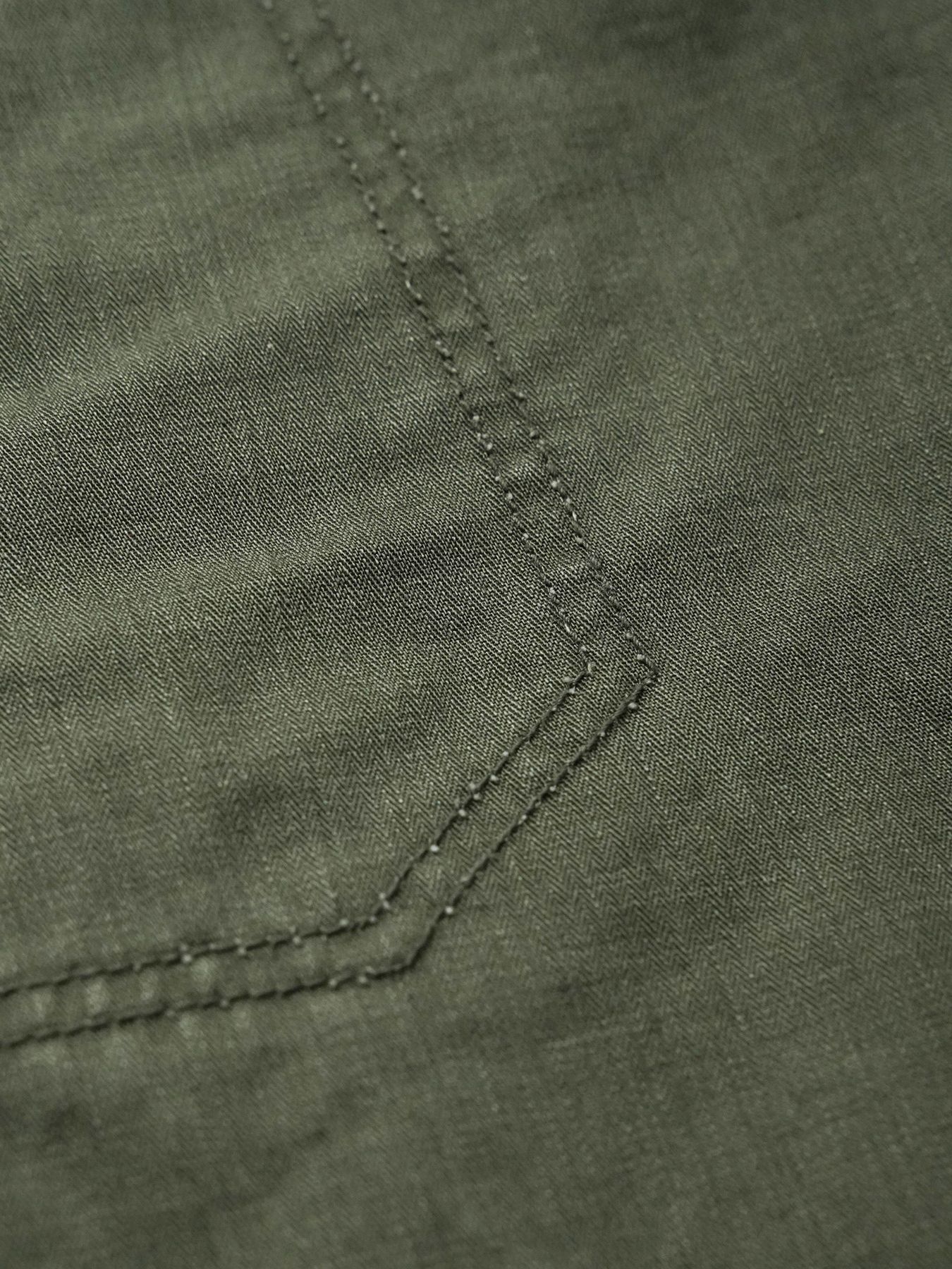 【予約品 5月6日(水) 締切】USN-MIRITARYHERRINGBONE aged / ユーズド加工 ミリタリーパンツ / カーキ