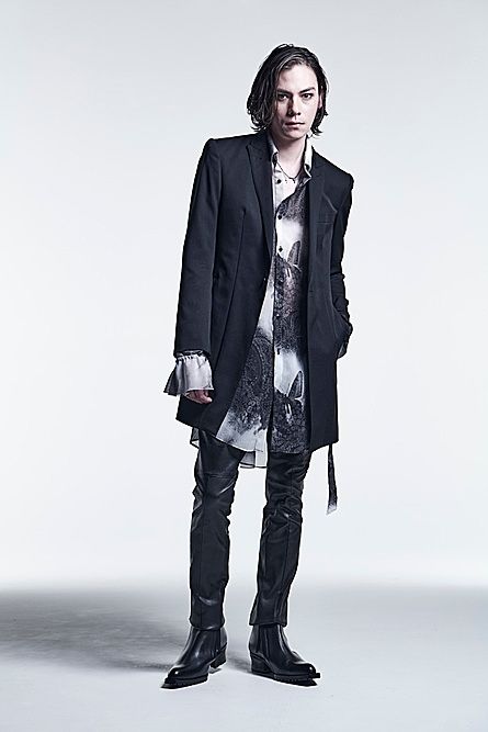 《予約品》 Long Peacked Jacket テーラードジャケット GabadineStretch / Black 【kiryuyrik】 11月入荷予定