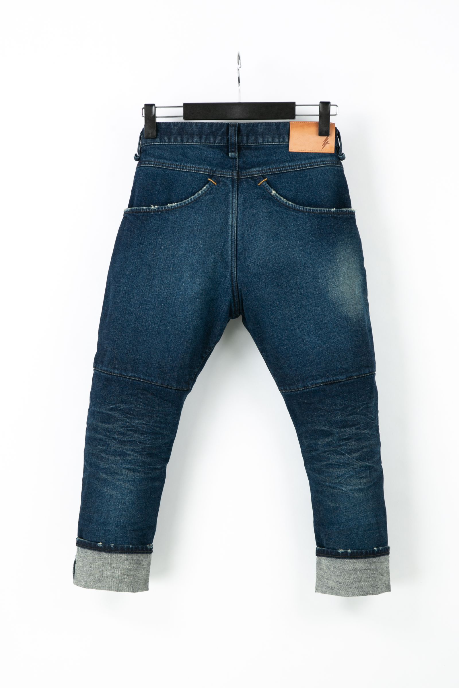 【予約品】 12.5oz オーガニックコットン ストレッチデニム クロップド ユースド加工 / INDIGO 【STRUM】 《2月下~3月上 入荷予定》