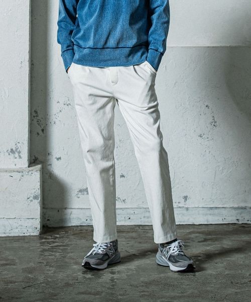 《予約11月17日19時締め》 EX denim jersey  WIDE PT / ワイドパンツ / ホワイト