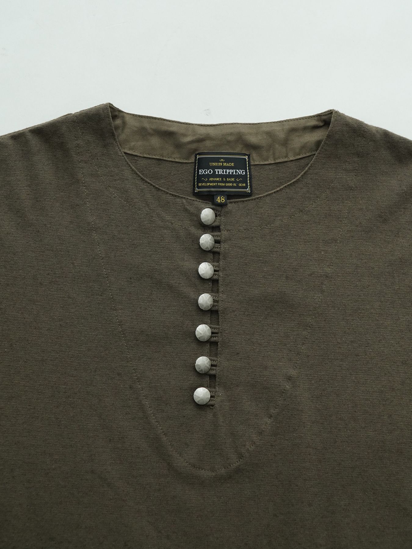 【予約品 11月23日(日) 締切】EUROHENRY / コットンリネン ヘンリーネック / BEIGE