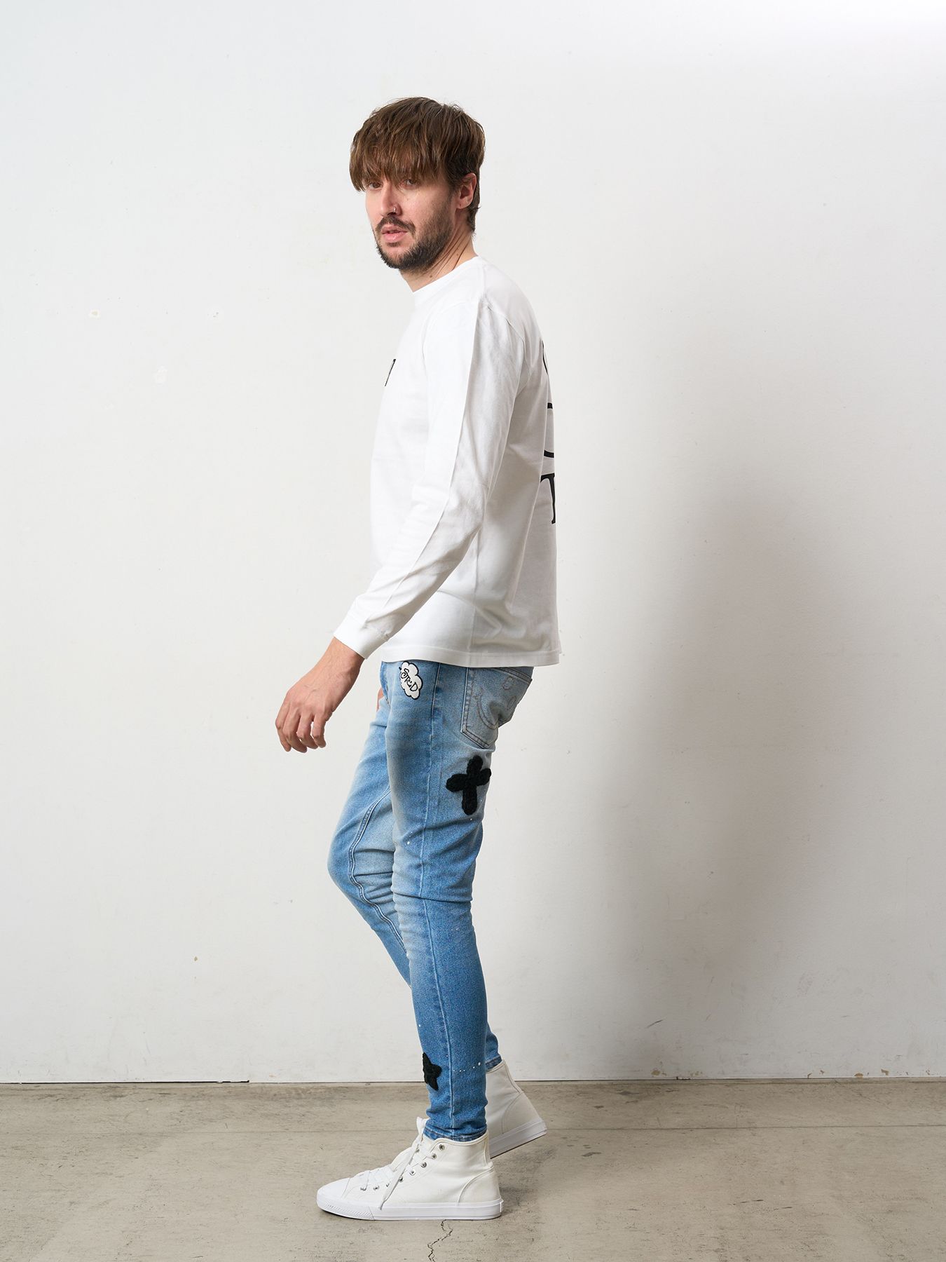 【予約品 】 5.6ozコットン天竺 YOU GOT THIS シークインLS Tシャツ / ホワイト