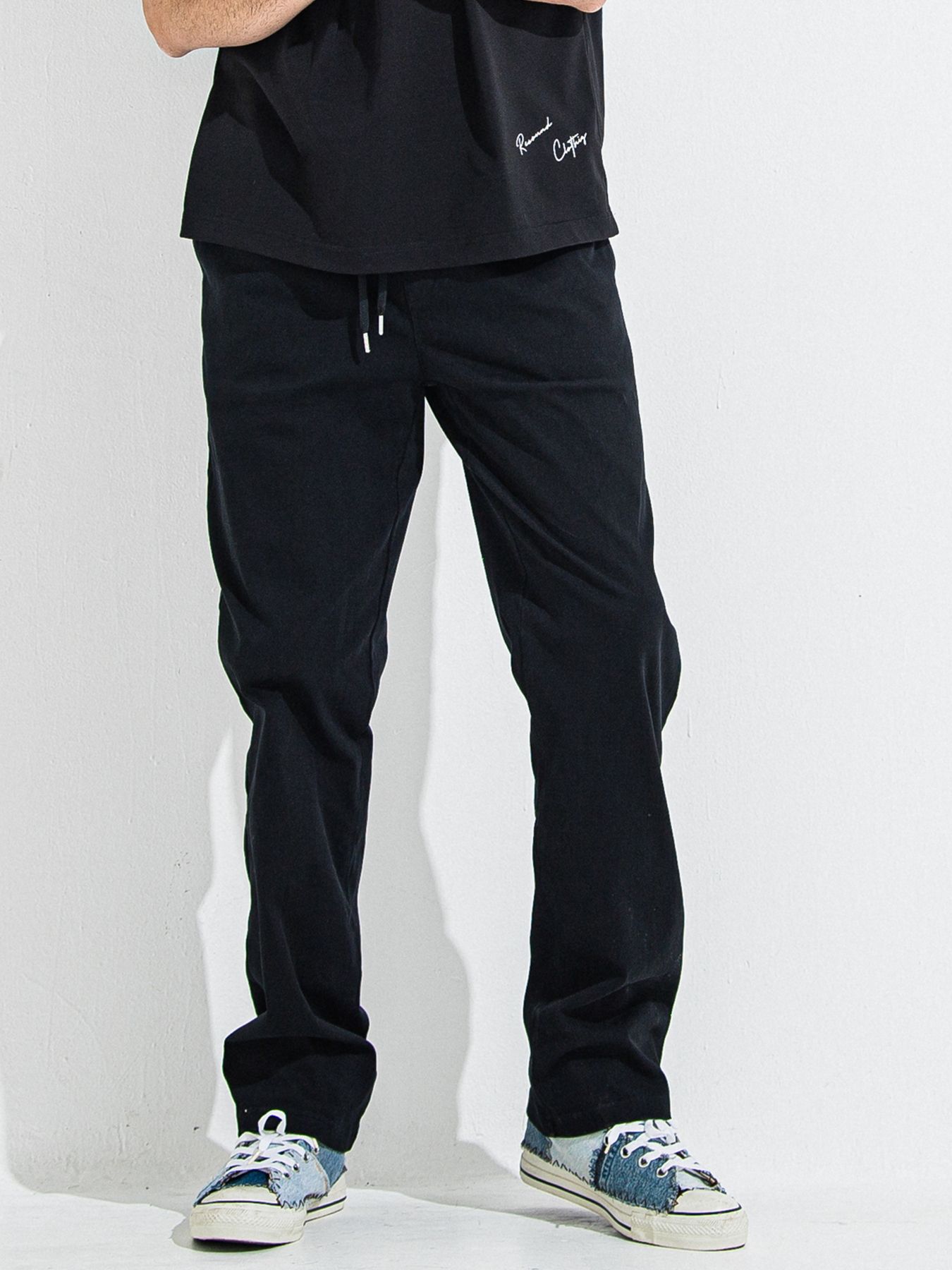 【予約品 】DENIM JERSEY WIDE PT / デニムジャージワイドパンツ / ブラック