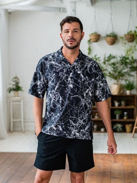 《予約品3月3日18：00締め》 RUSH OVER POLO / ラッシュガードポロシャツ / ペイントブラック