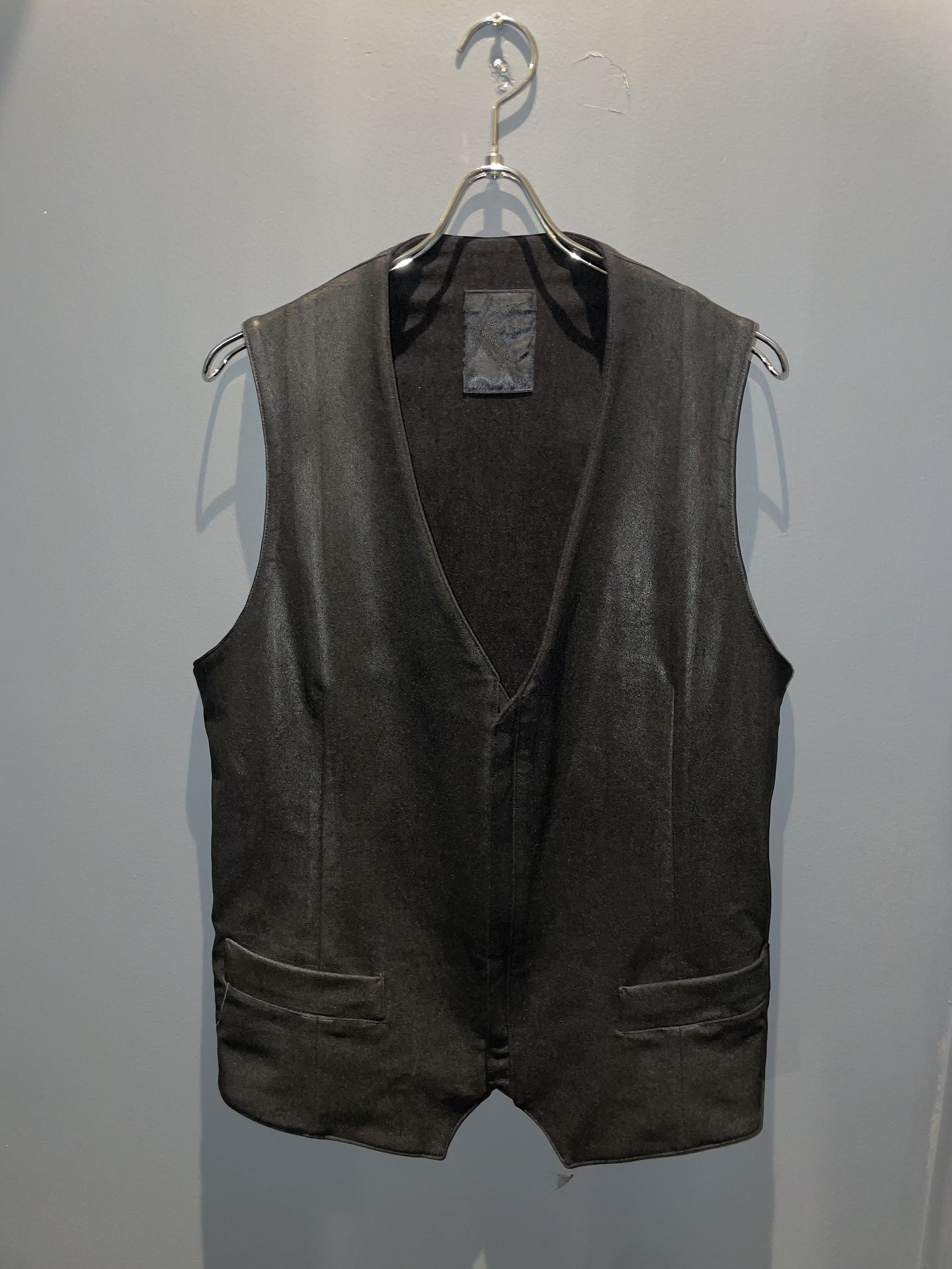 《予約品》 CoatingHighTensionZippVest / コーティングジャージジップベスト / ブラック