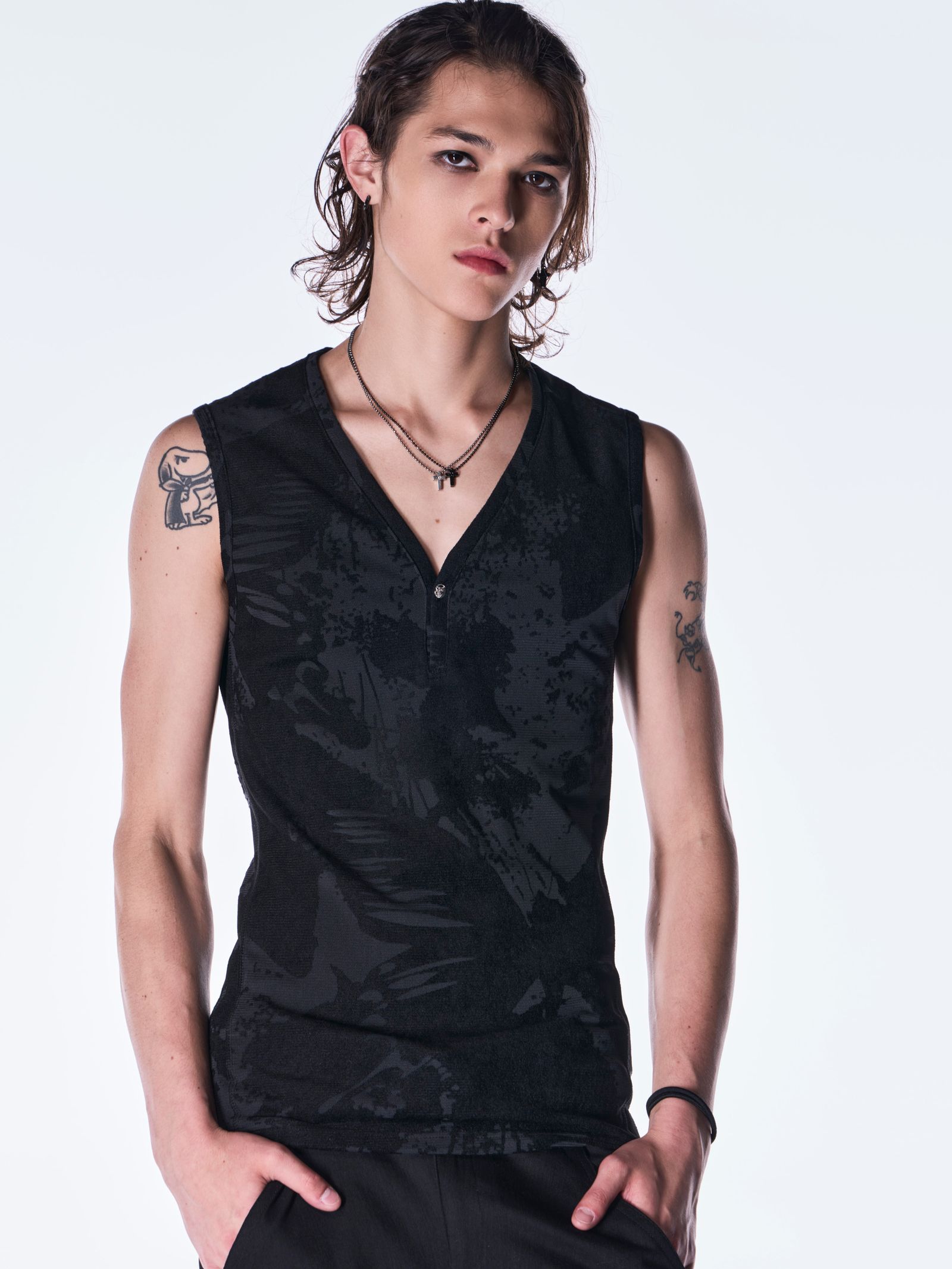 【予約品 6月29日(月) 締切】Opal Mesh Tank Top / オパールメッシュ タンクトップ / ブラック
