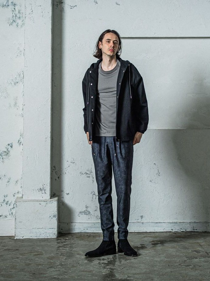《予約11月17日19時締め》 CHRIS EASY  TUCK PANTS / イージータックパンツ / ペイズリーブラック