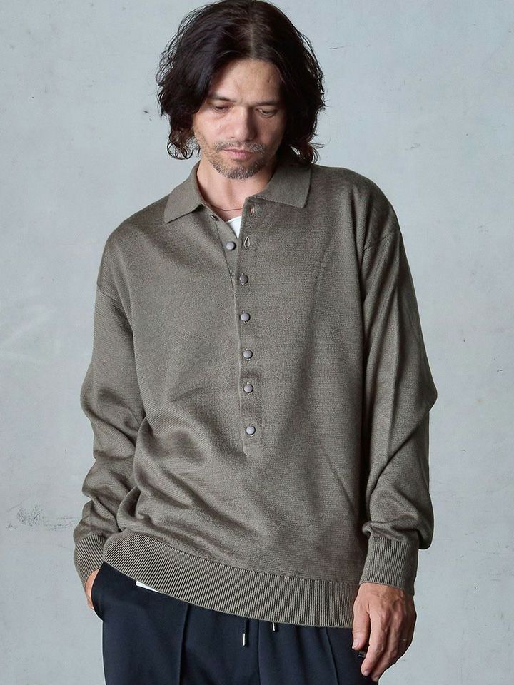 【予約品】 POLOPRO / ニットポロ / グレー