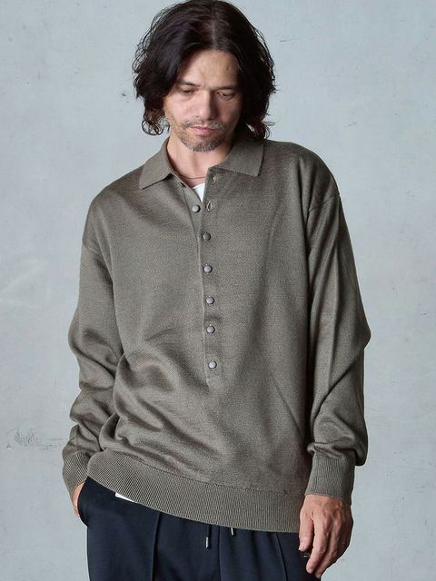 【予約品】 POLOPRO / ニットポロ / グレー