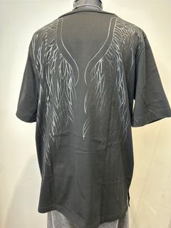【予約】羽 VネックTee BLACK×BLACK GODSIZE