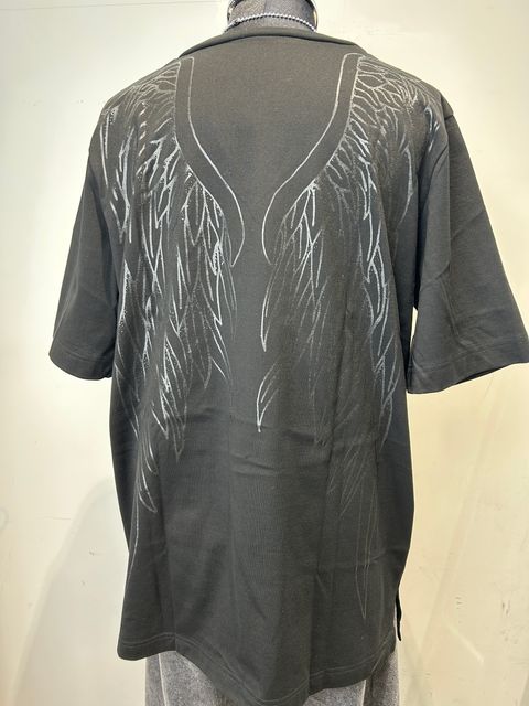 【予約】羽 VネックTee BLACK×BLACK GODSIZE