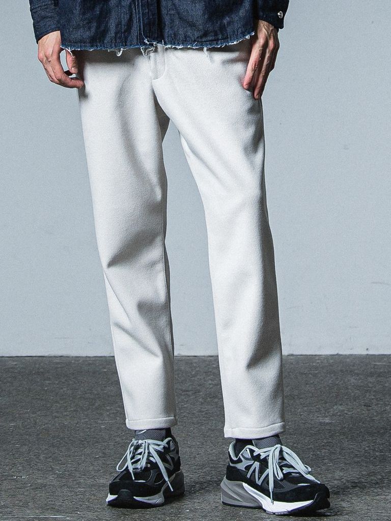 《予約品》 PAT WIDE EASY PANTS  / イージースラックス / オフホワイト・メルトン