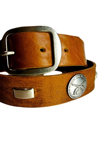 CONCHO LEATHER BELT / レザーベルト / キャメル