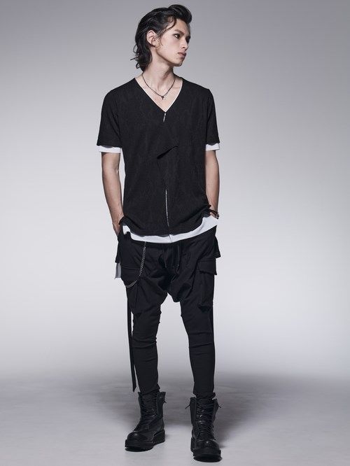 《予約品》 SaruelCargoPants / スワロ装飾カーゴパンツ / ブラック 【kiryuyrik】 9月以降入荷予定