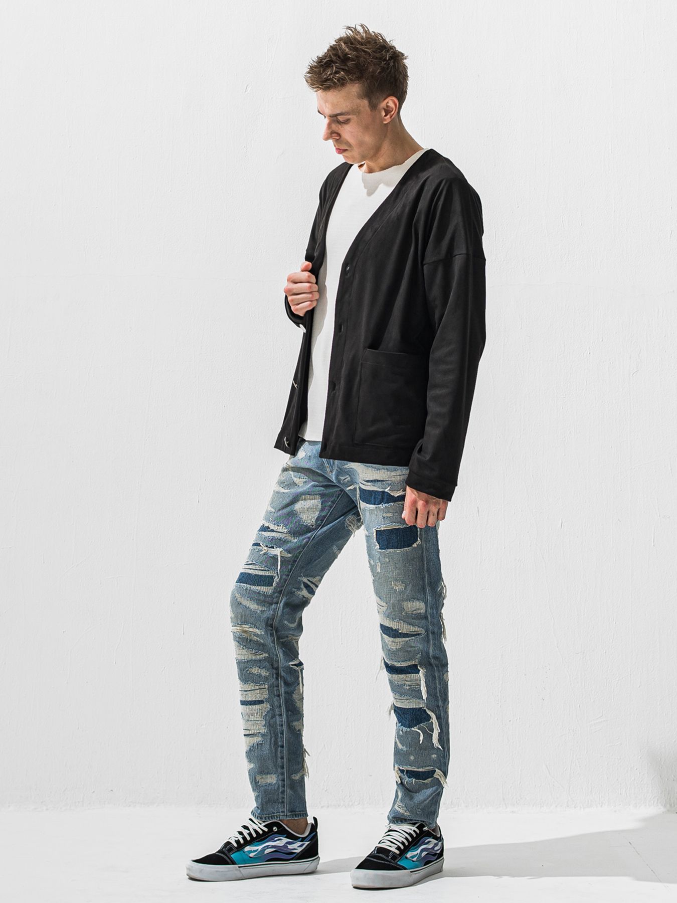【予約品 9月6日(日) 締切】SCOTT JEANS / ライトオンスヴィンテージジーンズ / インディゴ スペシャルクラッシュ