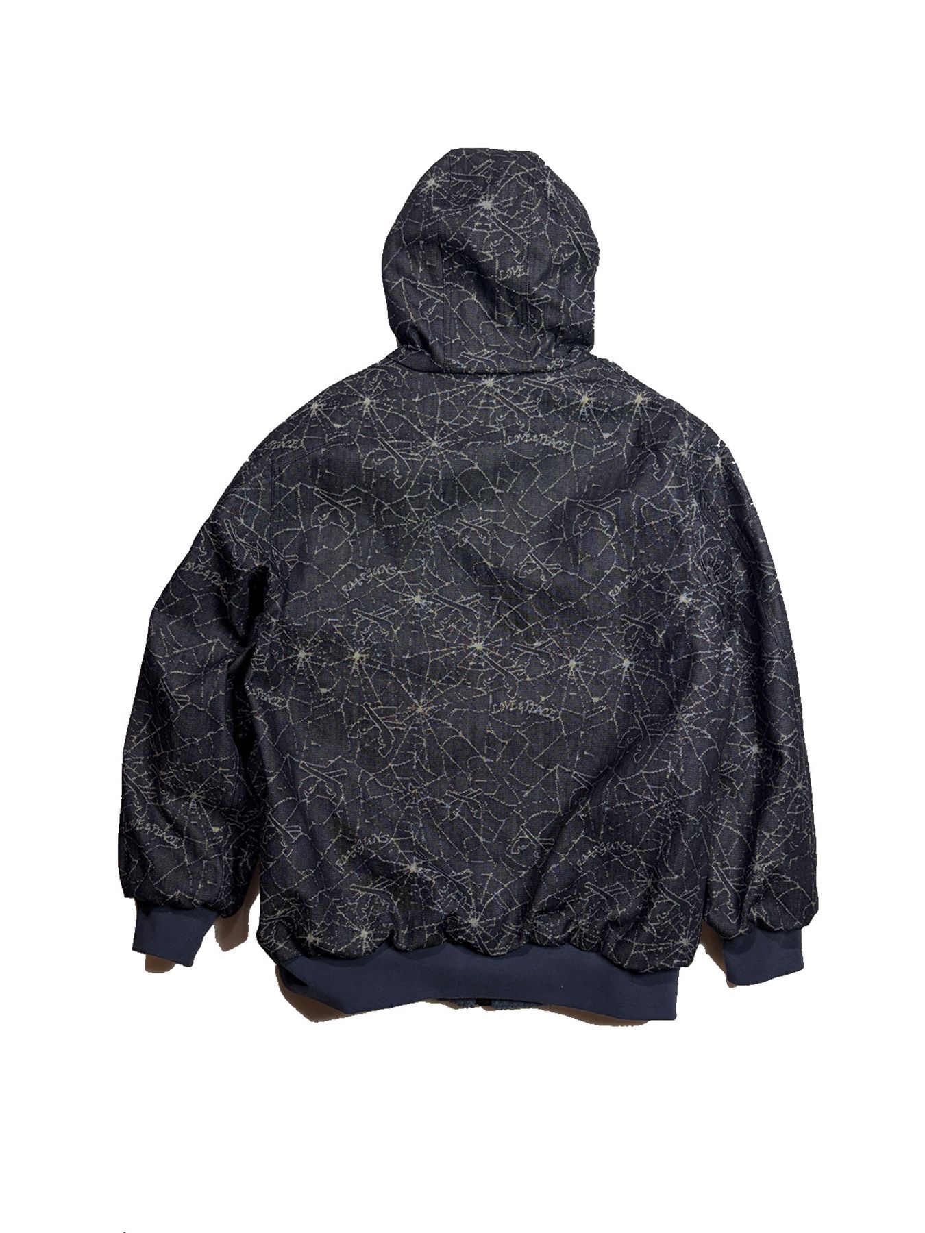 【予約品 3月9日(月) 18:00 締切】SPIDER JAQ HOODIE / リバーシブル スパイダー ジャガード ジップフーディ / ブルー