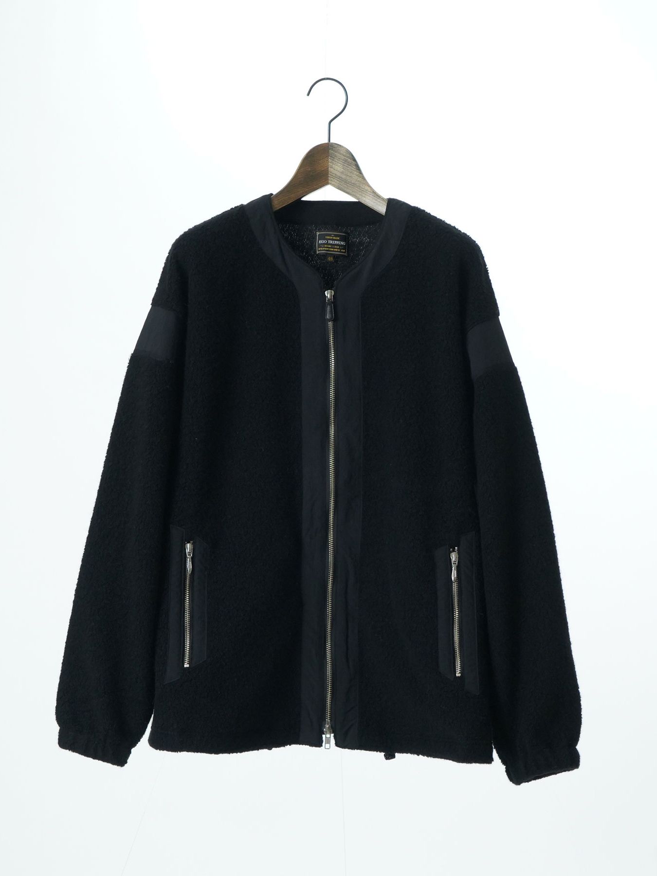 【予約品 】BOALITE / ウール ジップアップ ブルゾン / ブラック