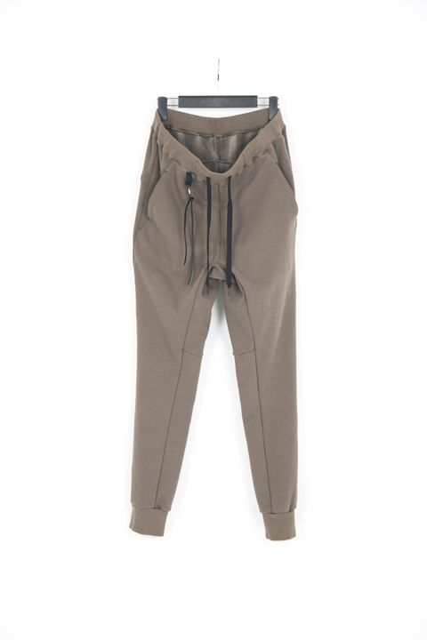 ストレッチコットンポリ ベロア加工ニット スエットパンツ / OLIVE 【STRUM】