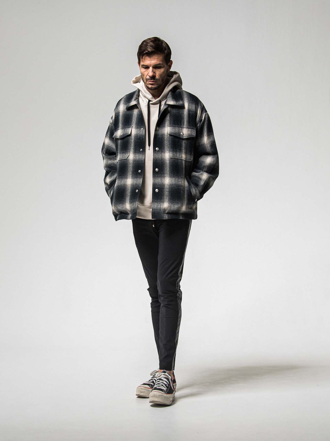 【予約品 8月31日(日) 締切】FLANNEL CHECK JK / フランネルチェック ジャケット / ブラック