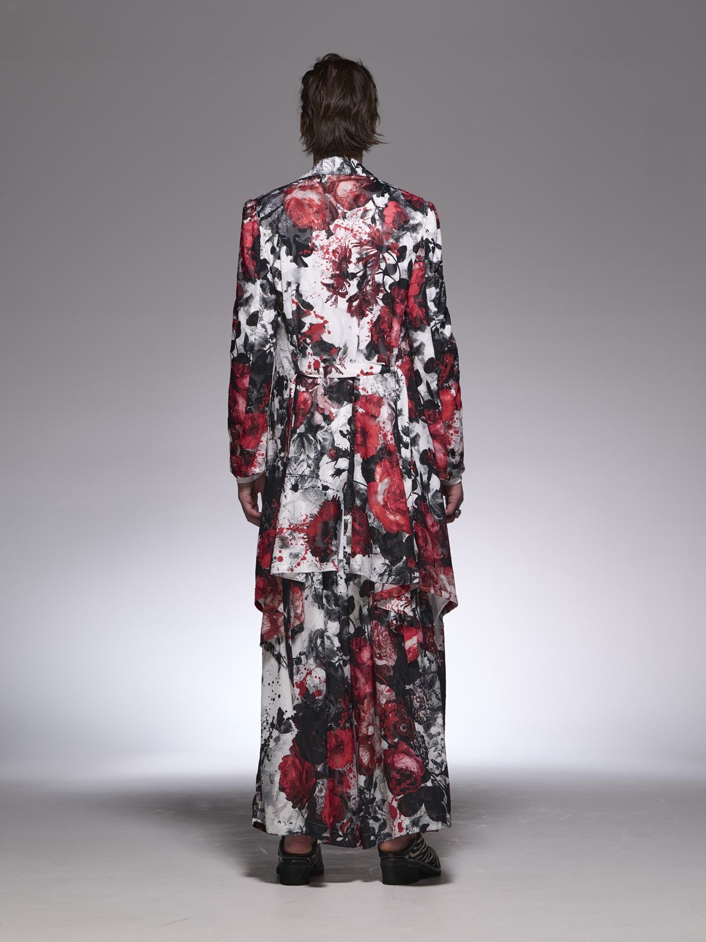 《予約品》 SplashFloraWideTuckSlacks / ワイドタックスラックス / ホワイト＆レッド