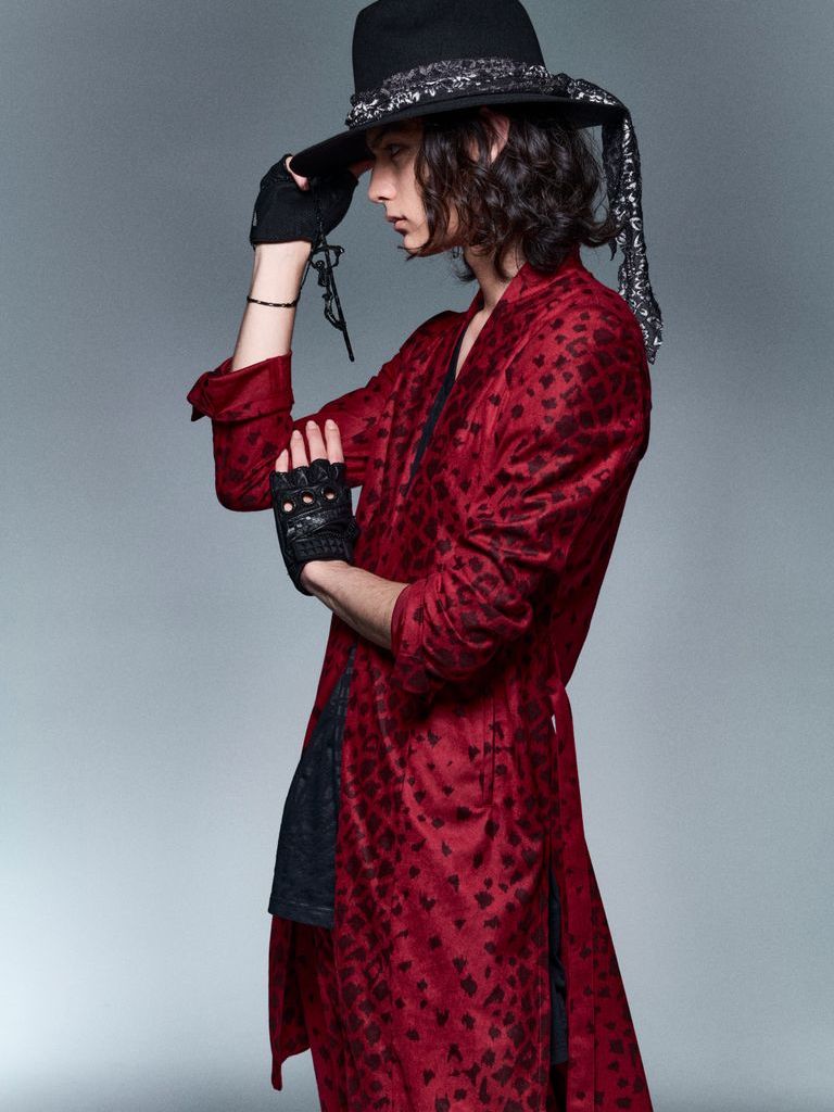 コラボ Collarless Flare Jacket / RedLeopard【BLACK HONEY CHILI COOKIE × kiryuyrik】