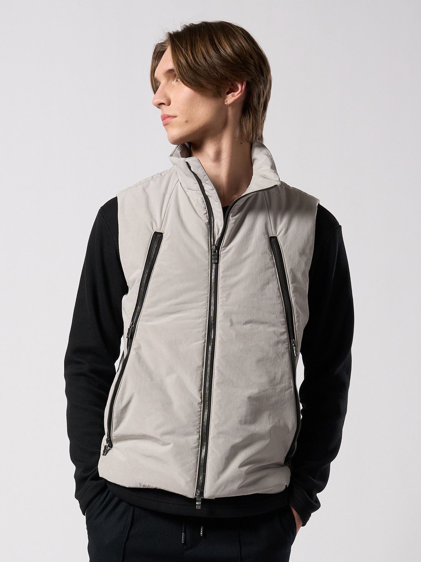 【予約品 4月19日(日) 18時締切】solid zip vest / ソリッド ジップベスト / フェードグレー