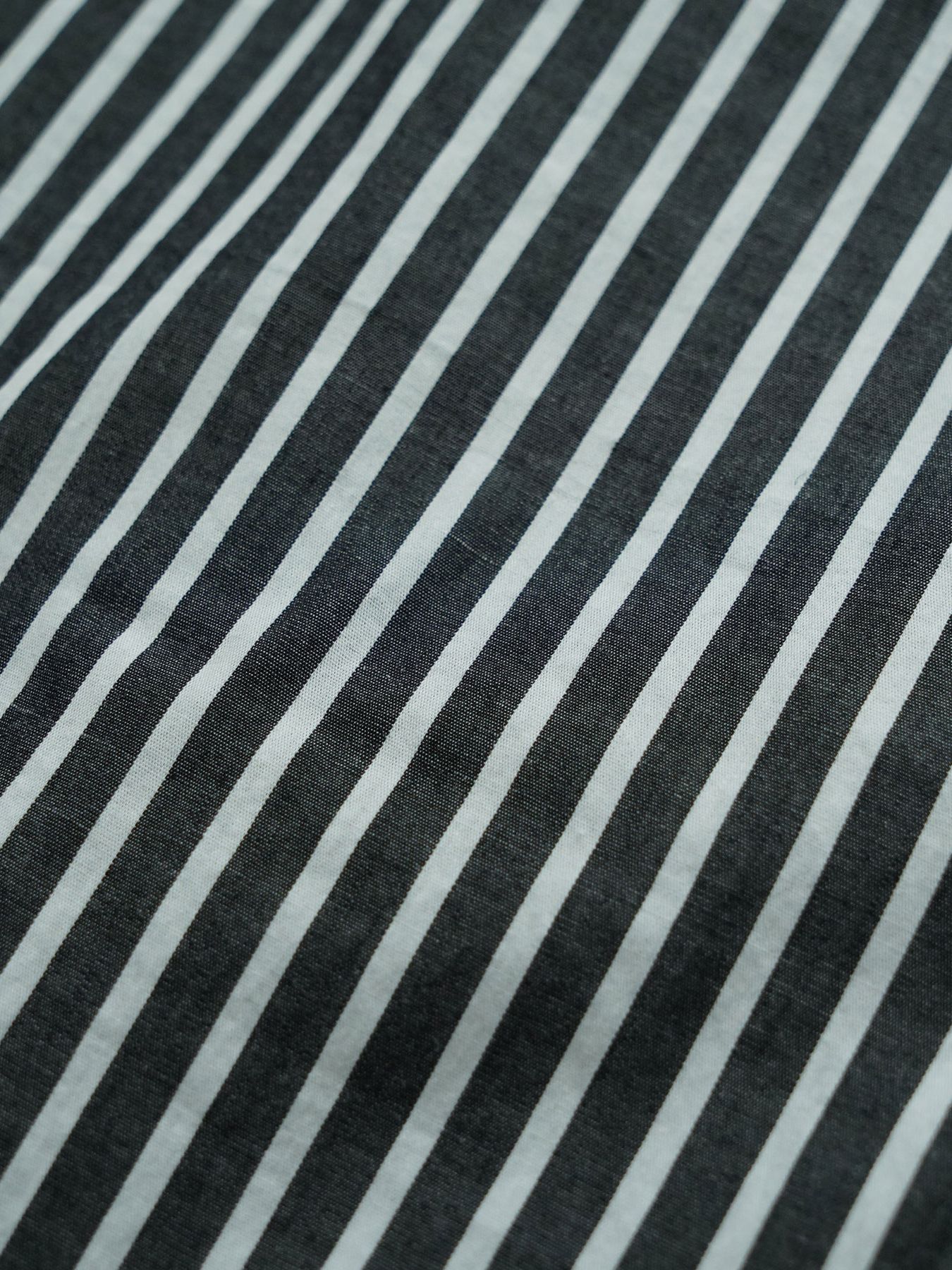 【予約品 10月26日(日) 締切】DOUBLESHIRT / レイヤード ストライプシャツ / BLACK Block.st