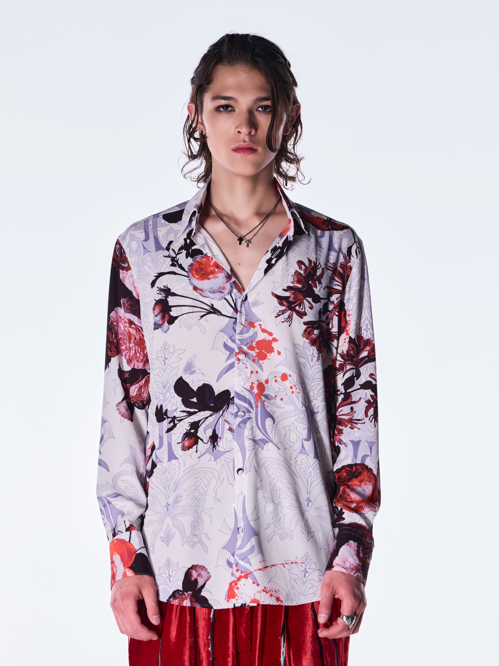 【予約品 6月29日(月) 締切】Goth Flora Shirt / シャツ / ホワイト