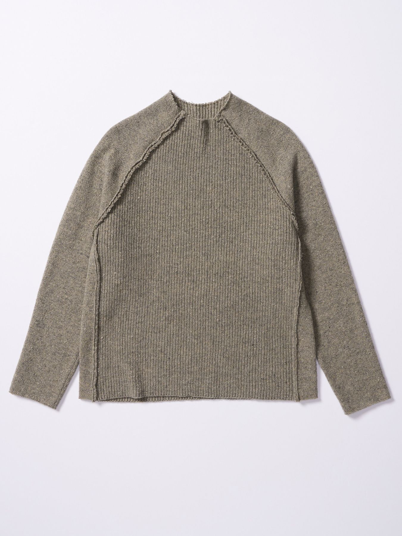 【予約品 4月19日(日) 18時締切】lomond×powder line high-neck knit / ライン ハイネックニット / グレー