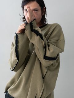 【予約品 5月6日(水) 締切】BRUTE-SWEAT / スウェットトレーナー / ベージュ×ブラック