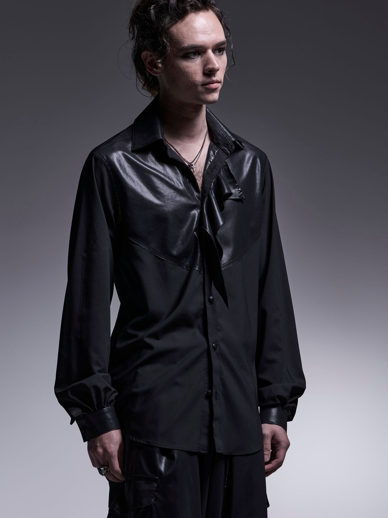 【予約品 7月13日(日) 締切】Frill Shirt / フリルシャツ / ブラック