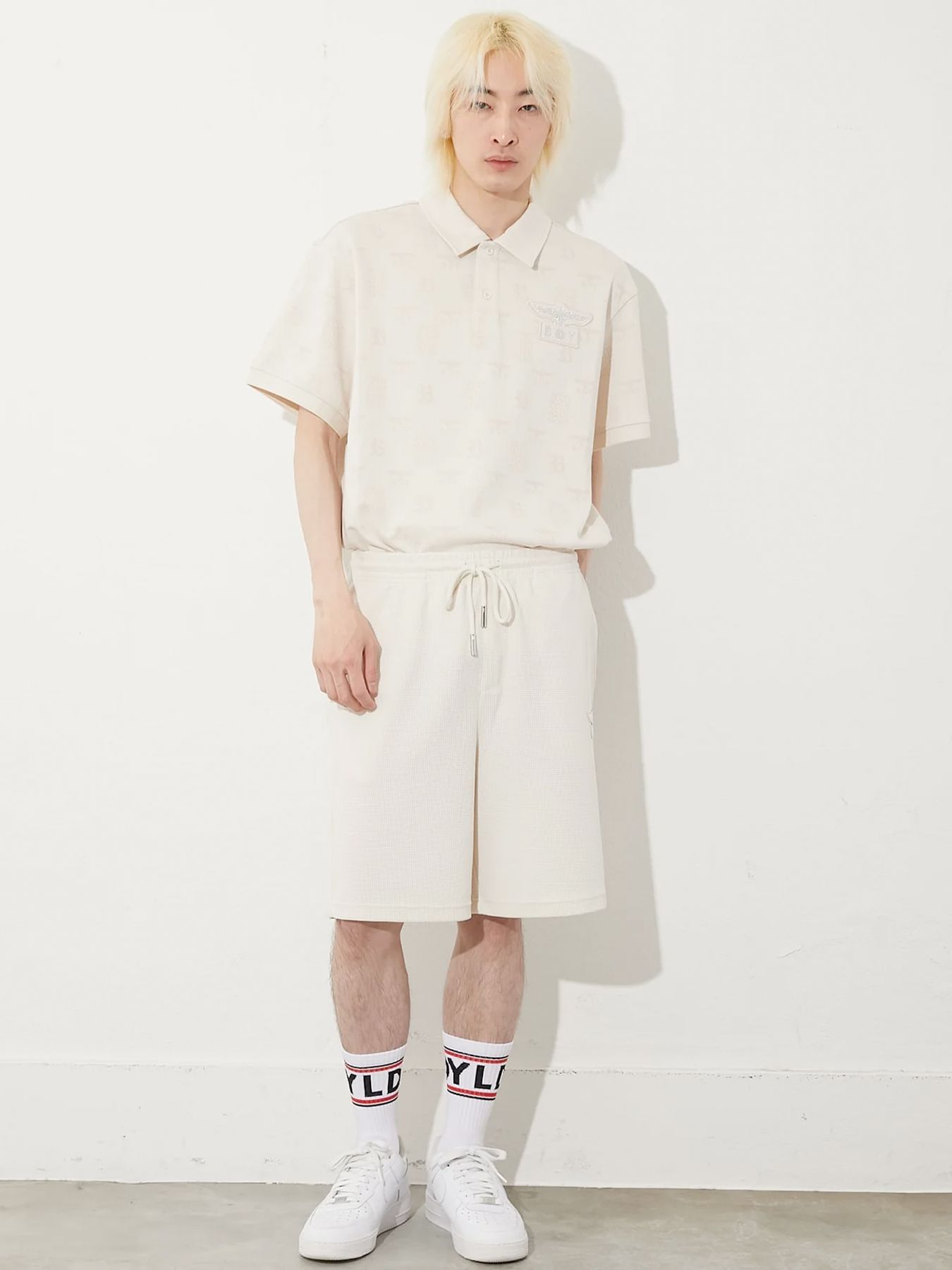 JACQUARD POLO SHIRT / ジャガードポロシャツ / カーキ