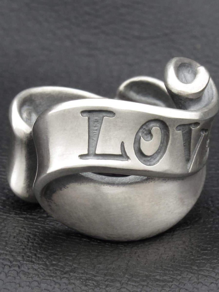 【受注生産品】 Flap Ribbon Ear Cuff / LOVE / フラップリボンイヤーカフ ラブ