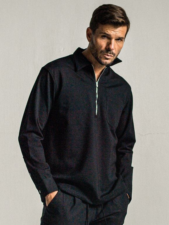 PULLOVER jersey shirt / ジャージブルシャツ / ブラック