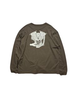 【予約品 3月9日(月) 18:00 締切】ORG/CO L/TEE ENGINE / エンジンプリント オーガニックコットン ロンT / カーキ