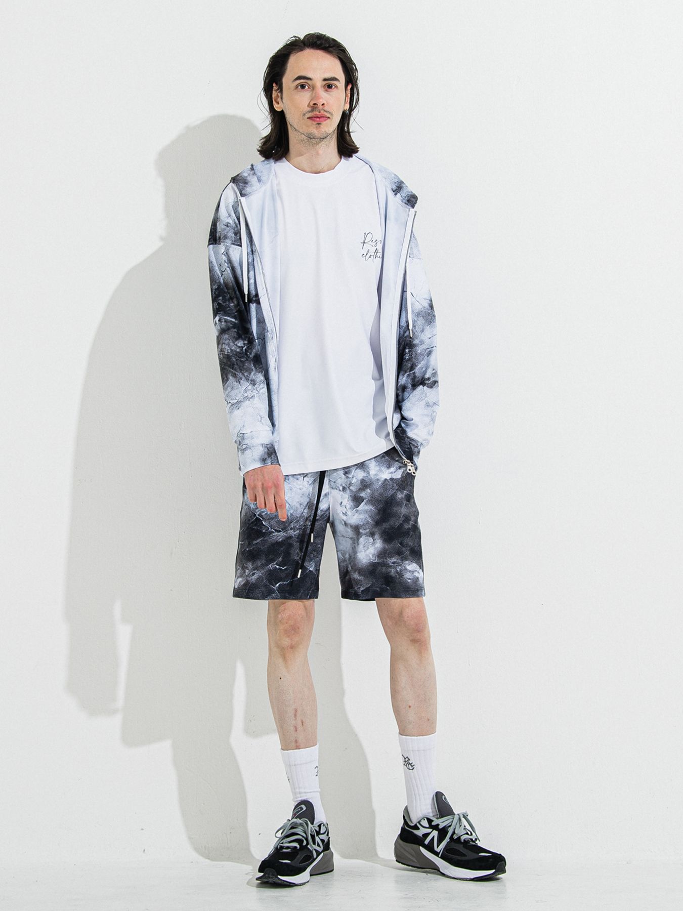 【予約品 】RASH SHORTS / ラッシュガード ショーツ / マーブルブラック