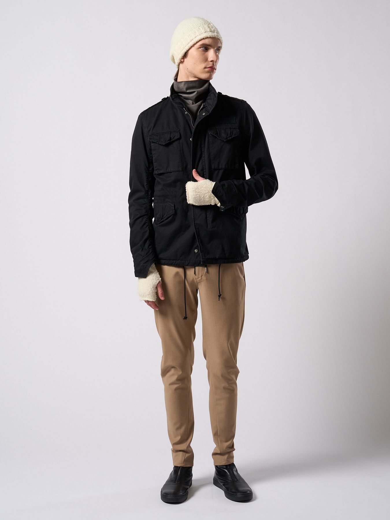 【予約品 4月19日(日) 18時締切】fancy yarn knit hand warmer / ニットハンドウォーマー / ホワイト