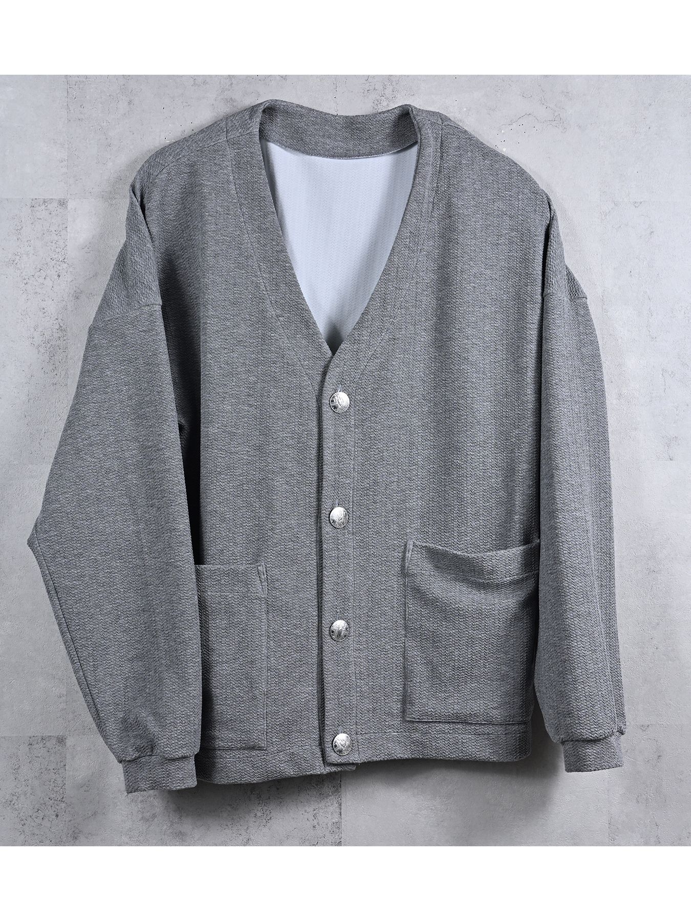 【予約品 11月16日(日) 締切】BLISTER KNIT C/D / ブリスターニットカーディガン  / グレー