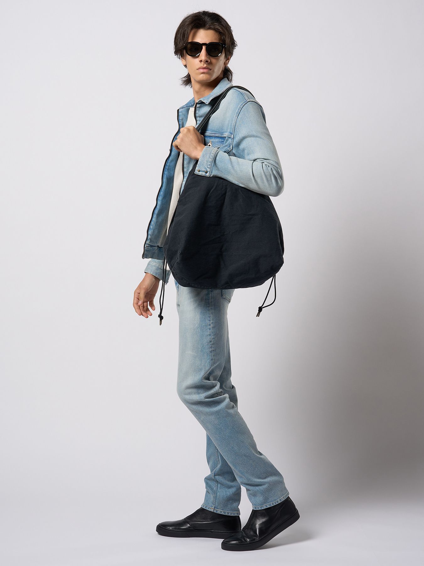 【予約品 9月23日(火) 締切】vintage drawstring tote bag / ヴィンテージ ドローストリング トートバッグ / ブラック