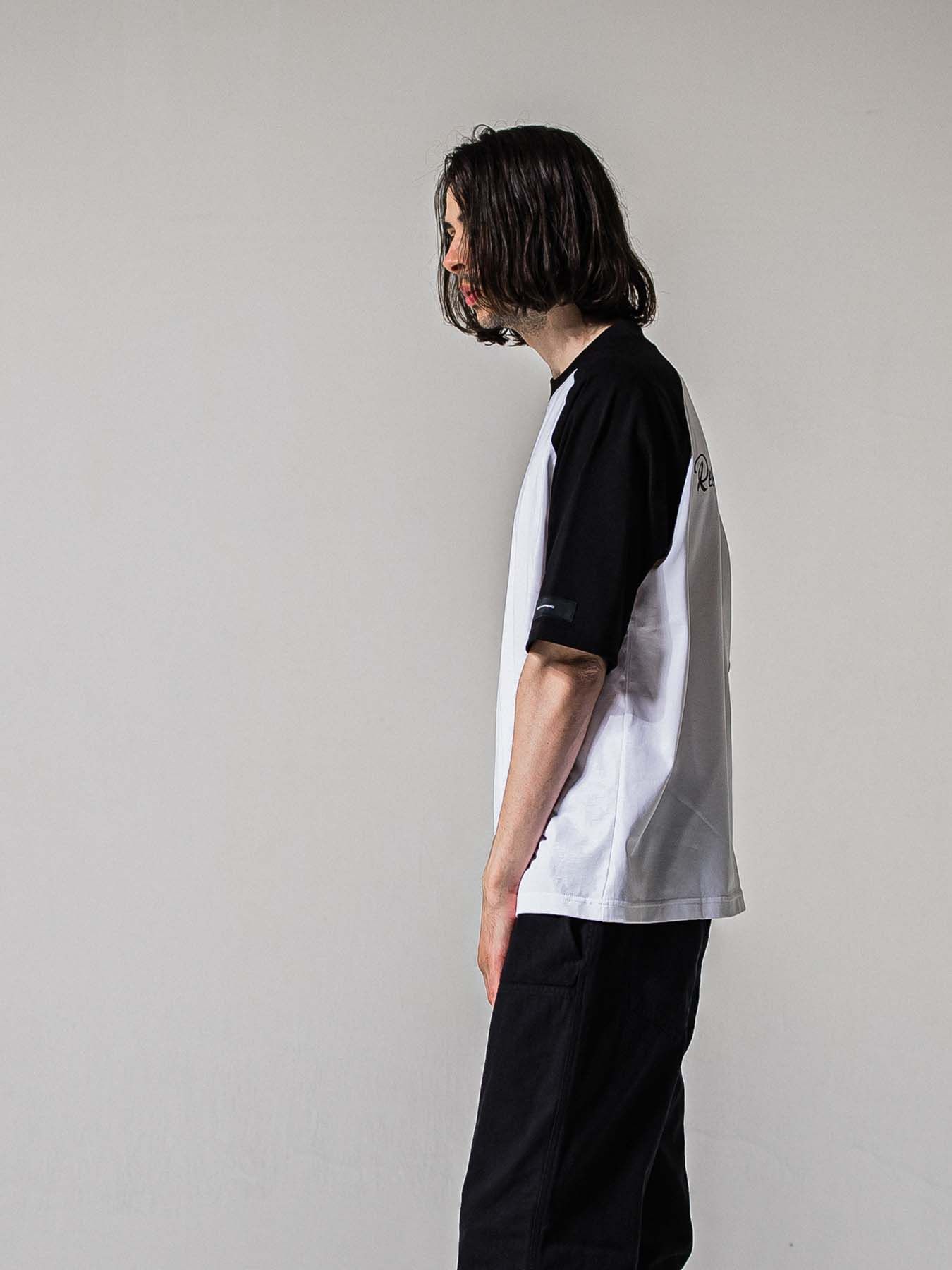 【予約品 11月16日(日) 締切】BACK RC RAGLAN OVER TEE / バックロゴ ラグランスリーブ オーバーTシャツ / ホワイト×ブラック