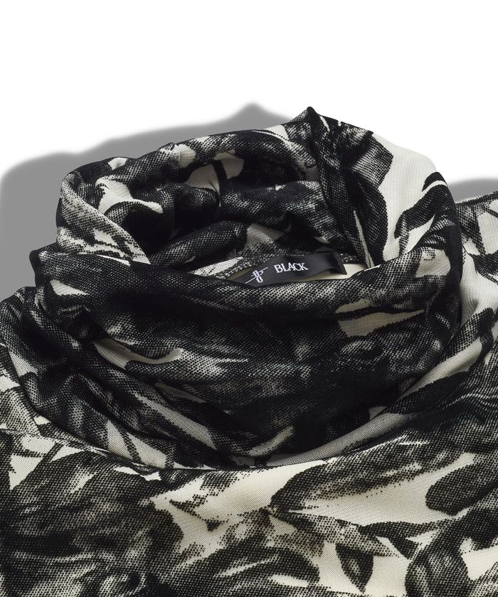 ボリュームネックギャザードレープPO BLACK【NO ID.】