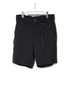 【予約品 10月12日(日) 締切】Polyester Stretch Twill Short pants / ポリエステル ストレッチ ツイル ショートパンツ / ブラック