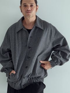 【予約品 】OVALB BLOUSON / ブルゾン / グレー×ブラック千鳥（大）