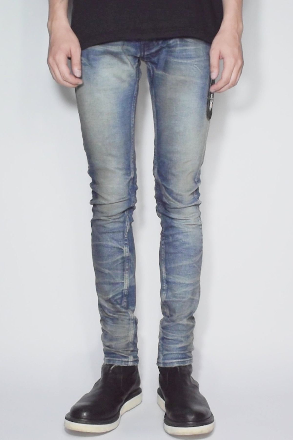 SKINNY JOHN 12.5oz Organic Cotton Stretch Denim Skinny Jeans / インディゴ 【STRUM】