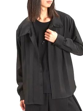 2WAYフライフロントタックシャツ BLACK