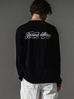 【予約品】PIN ST RC over longsleave Tee / ピンストライプロゴ オーバーサイズ ロングスリーブ Tシャツ / ブラック