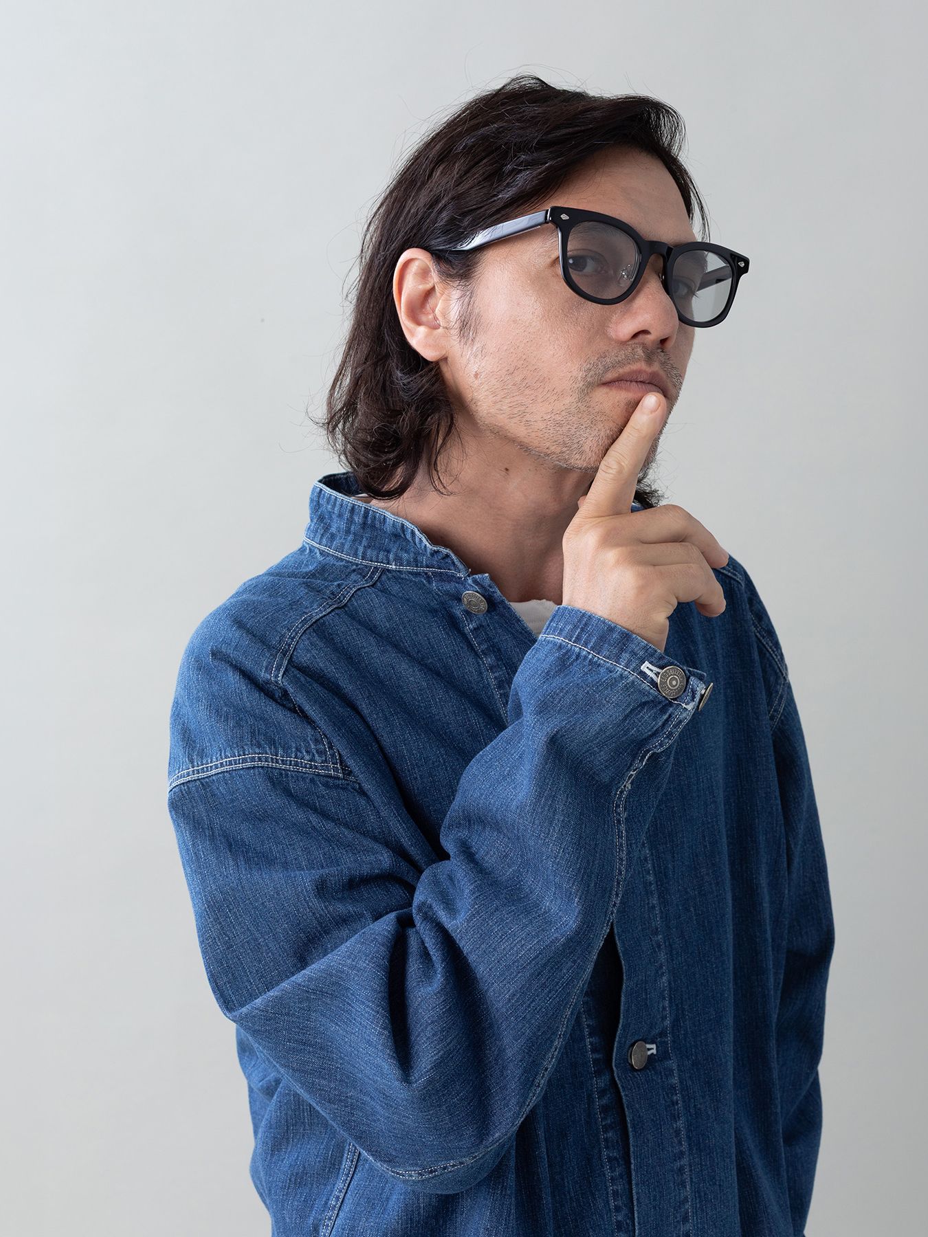 【予約品 5月27日(水) 締切】BOURGERON-DENIMJACKET aged / エイジド加工 ライトオンスデニム シャツジャケット / インディゴ