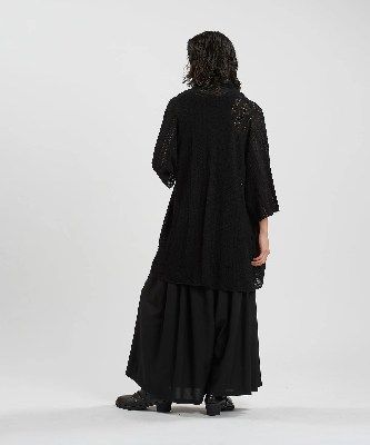 ハーフスリーブシアーニットガウン BLACK 【NO ID.】