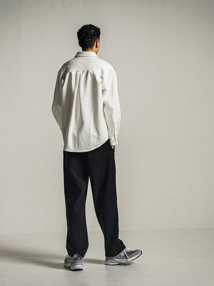 《予約9月1日18時締め》 MELTON WIDE TUCK PANTS  / ワイドタックパンツ / ブラック